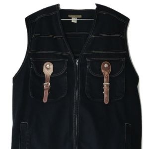 Paco Sports Motorcycle vest black with back pocket